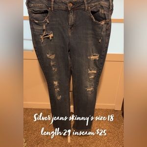 Silver jeans ripped style skinny’s